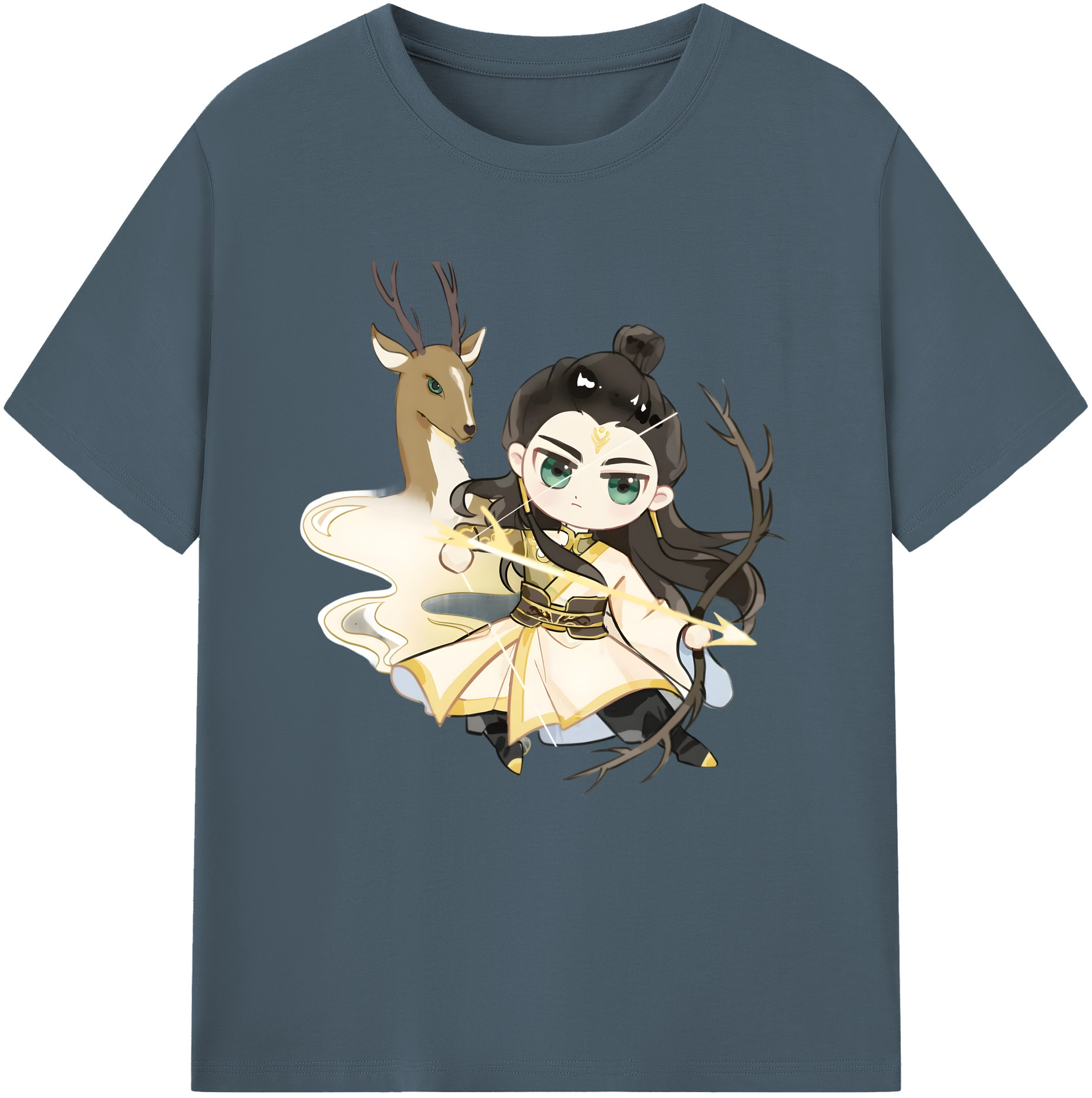 （画像用） Ne Zha 2 ナタ 魔童の大暴れ 綿100％半袖Tシャツ（フロントプリント）